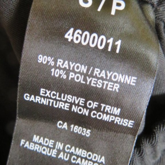 TAHARI Black PANTS Elastic Waist Zip Front & Ties Small (K322) - Picture 5 of 6